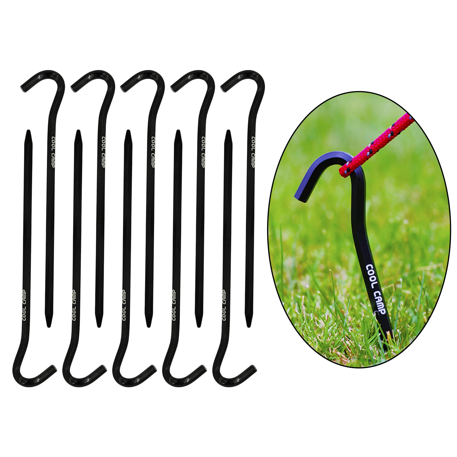 2pcs Ground Nails Stakes Support Tools Heavy Duty Steel Outdoor Camping 