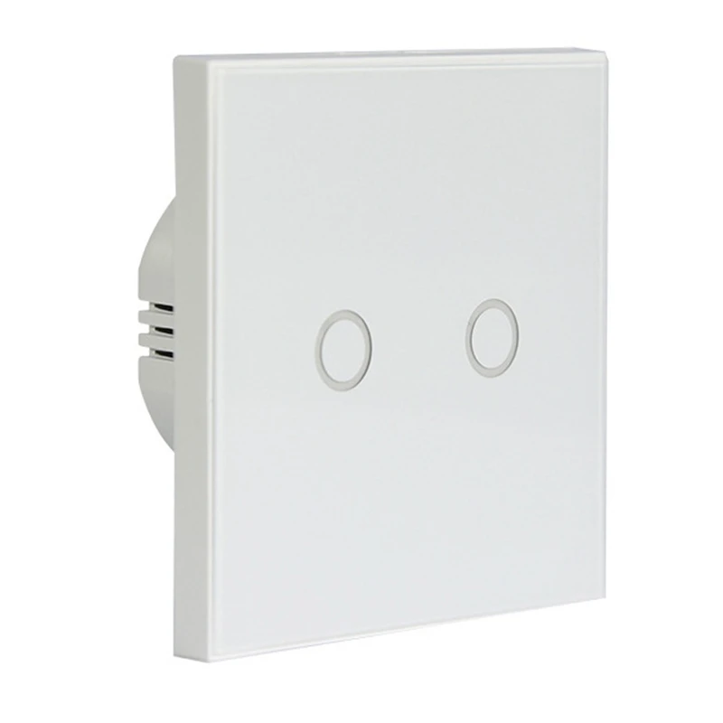 Розничная продажа настенный смарт-выключатель с двумя клавишами Wi-Fi работает