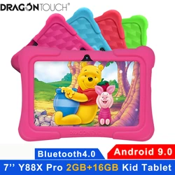 Dragon Touch – tablette PC de 7 pouces Y88X Pro pour enfants, avec Android 9.0, 2 go de Ram, 16 go de rom, Bluetooth, Wifi, sac inclus 