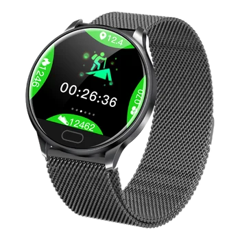 

Classic Dial Design Touch Screen Smart Watch IP67 Waterproof Health Tracker Find Phone Sports Fitness Shaking Reminder Wristband