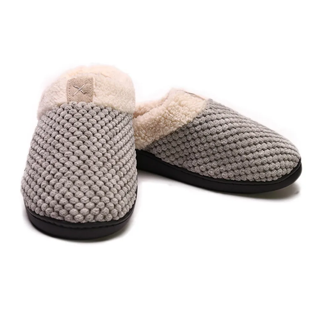 Обувь Мужские тапочки зимние тапочки с волнообразным краем; zapatos de hombre Для мужчин удобные спонж Мягкие плюшевые теплые зимние противоскользящие домашние тапочки обувь