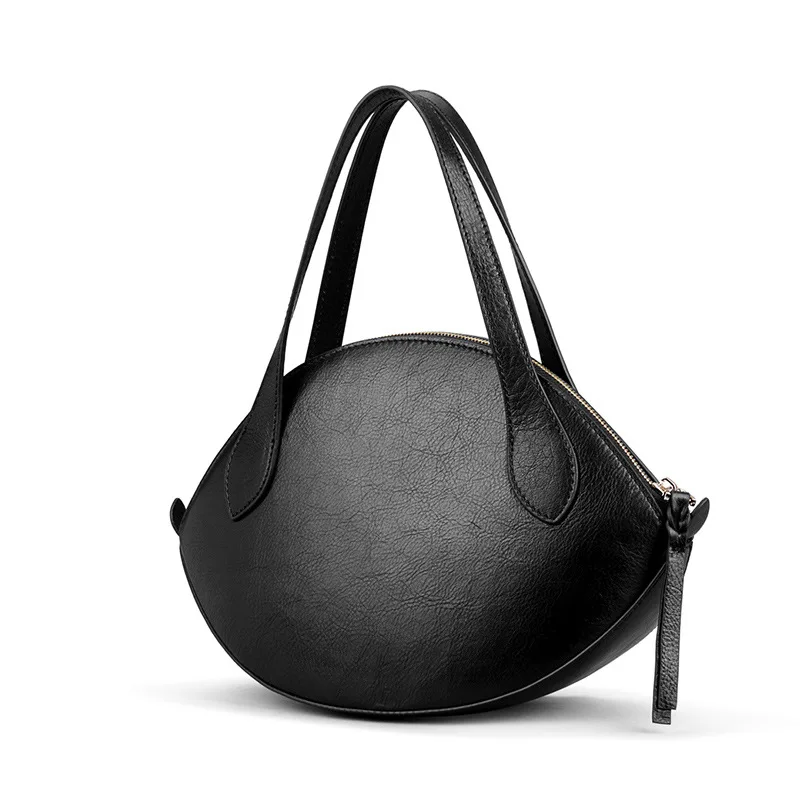

Shell Hand Bag WOMEN'S Leather Bags 2019 New Style Handbag Cowhide Cool Simple Skeleton-skin Bag