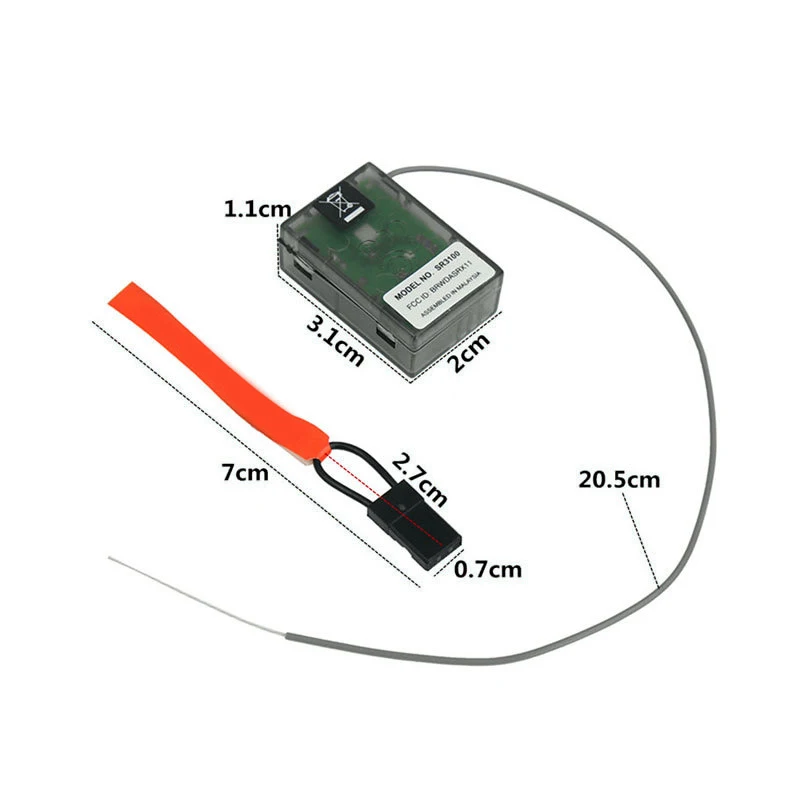 RC Receiver SR3100 Receiver 2.4GHz Black Plastic Receivers for 3 Channel DSM2 DX3R DX2E DX5C Transmitter