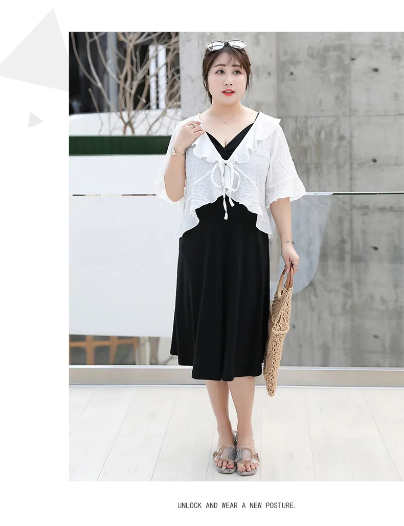 [Xuan chen] Summer New Style Large GIRL'S Large Size Dress Plus-sized Yamamoto-Style Dress a Generation of Fat 1734