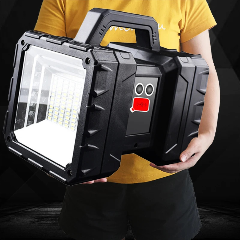 XHP100 9 코어 슈퍼 밝은 LED 충전식 더블 헤드 서치 라이트 핸드 헬드 손전등 작업 빛 스포트 라이트 투광 조명 XHP70.2