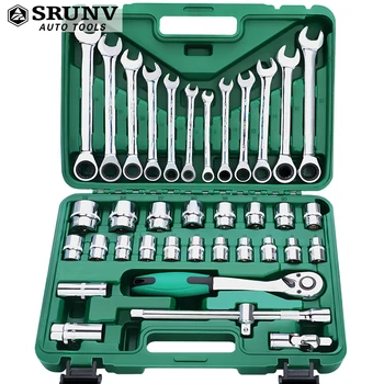 

37pcs/set Car Repair Torque Wrench Tool Combination Tool Set Ratchet Socket Spanner Mechanics Hand Tool Kits