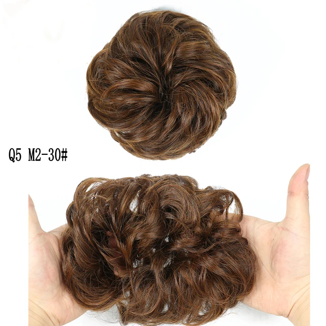 MERISIHAIRHair Extensions Wavy Curly Messy Hair Bun Extensions Donut Hair Chignons Hair Piece Wig Hairpiece headwear rings ring M2 30