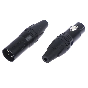

1pc High Quality 3 Pin Male Plug Female Jack Audio Microphone Connector
