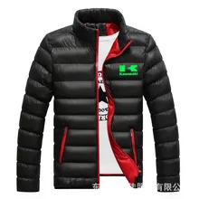 Kawasaki зимняя куртка Для мужчин со стоячим воротником Модные мужские парки куртки для куртка Kawasaki Печать Пальто Детская зимняя куртка со JackeP