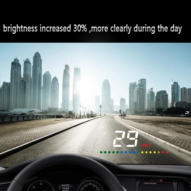 Автомобильный A200 HUD Дисплей на голову универсальный авто автомобиль транспортного средства предупреждение скорости Предупреждение H дисплей проектор