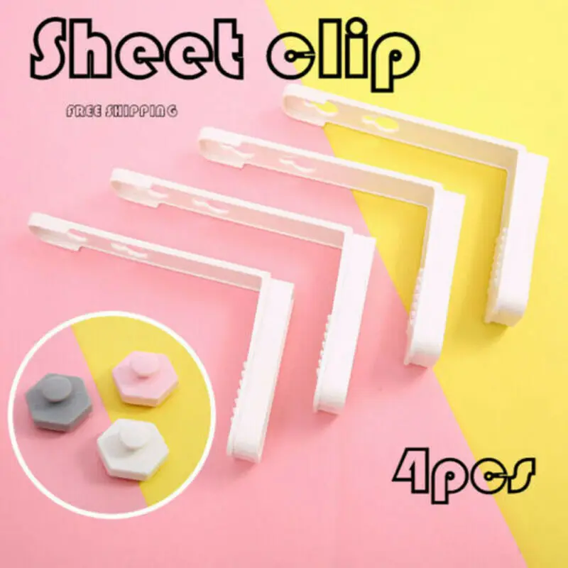 

4pcs/Set Bed Sheet Clip Coverlet Sheet Holder Slip-Resistant Fixing Clip Holders Clamps Mattress Fasteners Grippers Holder Hot