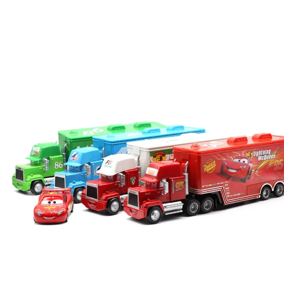 

Disney Pixar Cars 2 Toys 2pcs Lightning McQueen Mack Truck The King 1:55 Diecast Metal Alloy Modle Figures Toys Gifts For Kids