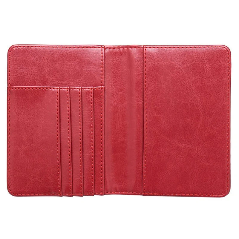 Leather RFID Blocking Passport Holder Wallet Cover Travel Document Organizer Case for Men Women with Credit Card