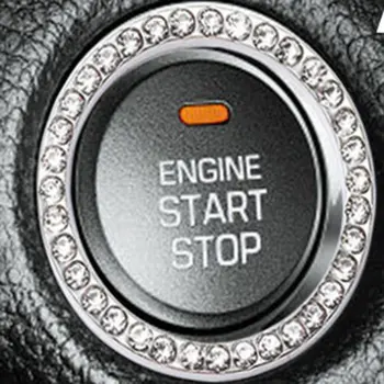 

One button start button ignition ring decorative frame