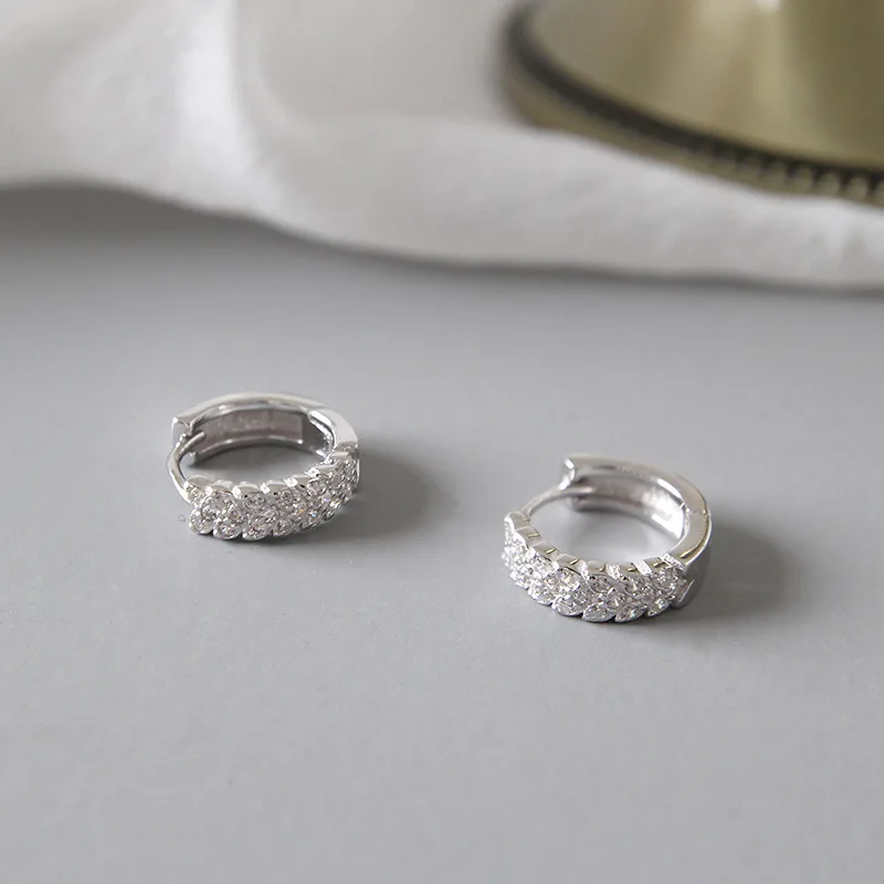 Серьги из стерлингового серебра S925 пробы с цирконием для женщин, темперамент, дикая микроинкрустированная Студенческая Женская бижутерия brincos