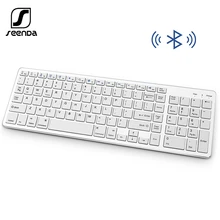 SeenDa – clavier sans fil Bluetooth Portable, Rechargeable, avec pavé numérique, Design pleine taille pour ordinateur Portable, PC de bureau, tablette