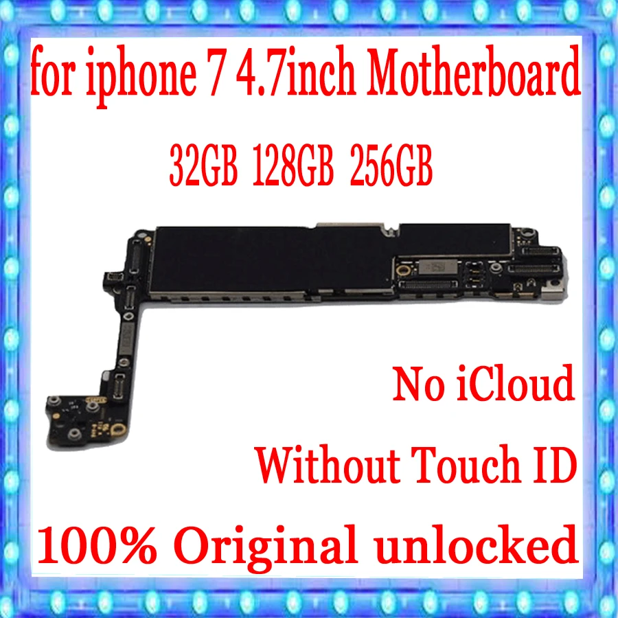  Factory unlocked for iphone 7 Motherboard without Touch IDOriginal for iphone 7 4.7inch Mainboard w