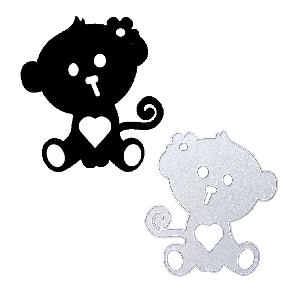 

YaMinSanNiO Cute Monkey Metal Cutting Dies Scrapbooking Animal Card Making Embossing Stencil Die Cut Craft Dies DIY New 2019