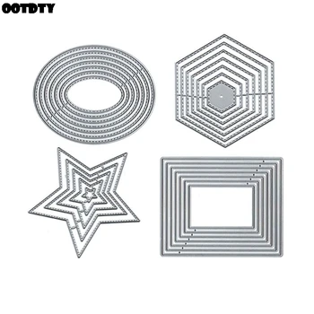 

DIY Cutting Dies Elliptic hexagon Square Star Embossing Stencil Template for Scrapbooking Embossing Paper Card Decor