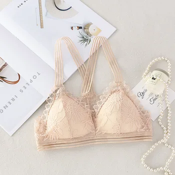 

Summer New arrival Sexy Lace Beautiful Back Wrap-around Strapless push up Bra Anti-Exposure women lingerie Gather Underwear