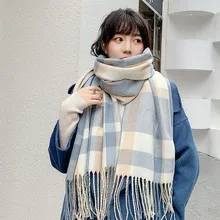 

Couple Scarf Winter Warm Out Tourism Scarves Female Muffler Long Imitation Cashmere Scarf Korean Plaid Shawls And Scarves Womens