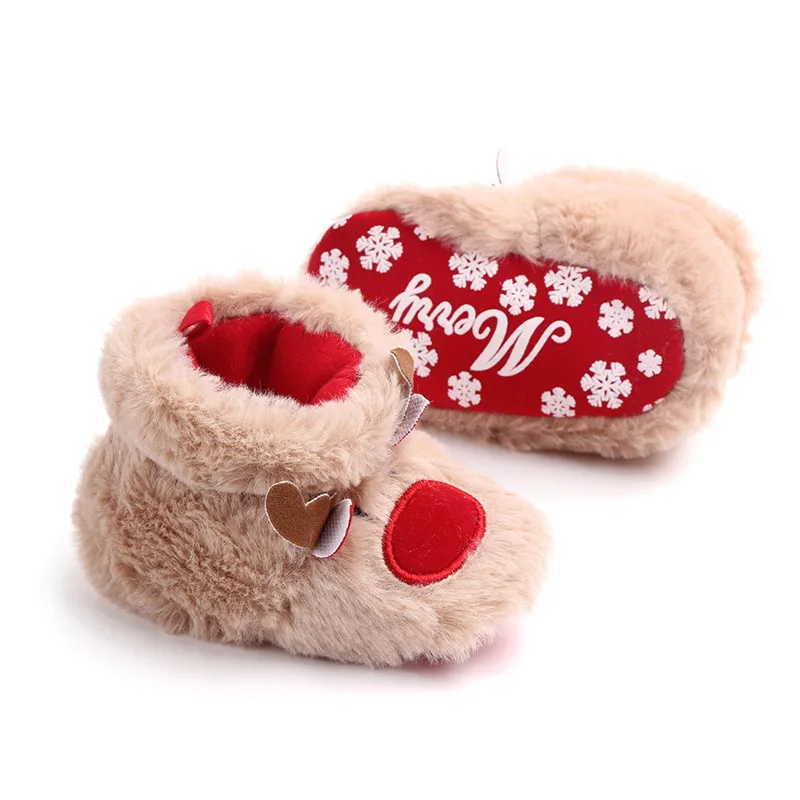 Winter Baby Girls Boys Keep Warm Shoes Muply Christmas Elk First Walkers Anti-slip Newborn Toddler Infant Girl Footwear Shoes