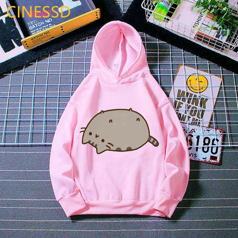 Kawaii Kids Clothes Coffee Cat Love Ice Cream Animal Print Pink Hoodie  Girls Harajuku Funny Sweatshirt Children Clothing Coat - AliExpress