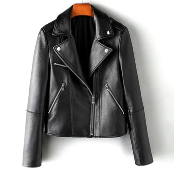 

2020 Women Spring Genuine Real Sheep Leather Jacket J1
