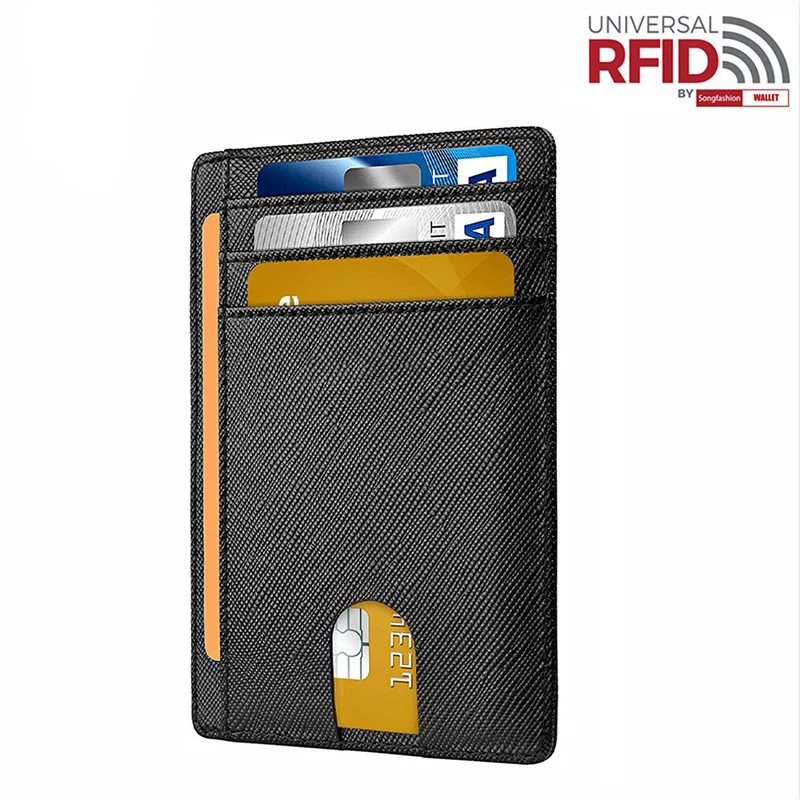 RFID натуральная кожа легко нажимать визитница мужской черный широкий плюс размер бумажник для документов прозрачный оконный чехол