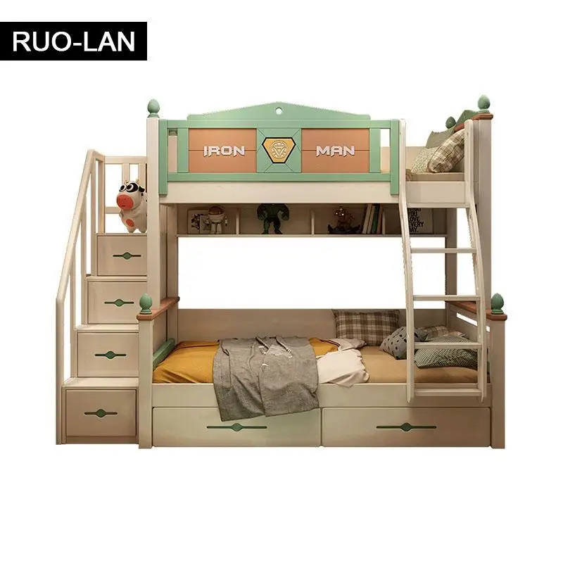 Bunk Bed Furniture Bedroom Solid Wood Mother&ampBaby Children's for Twins Bedchamber Set ROU LAN | Мебель