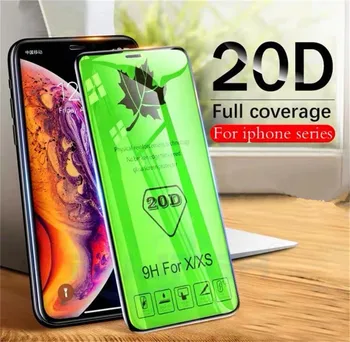 

100pcs 20D Full Coverage Tempered Glass For iPhone 11 X XR XS Max Screen Protector Glass For iPhone 8 Plus Film with retail box