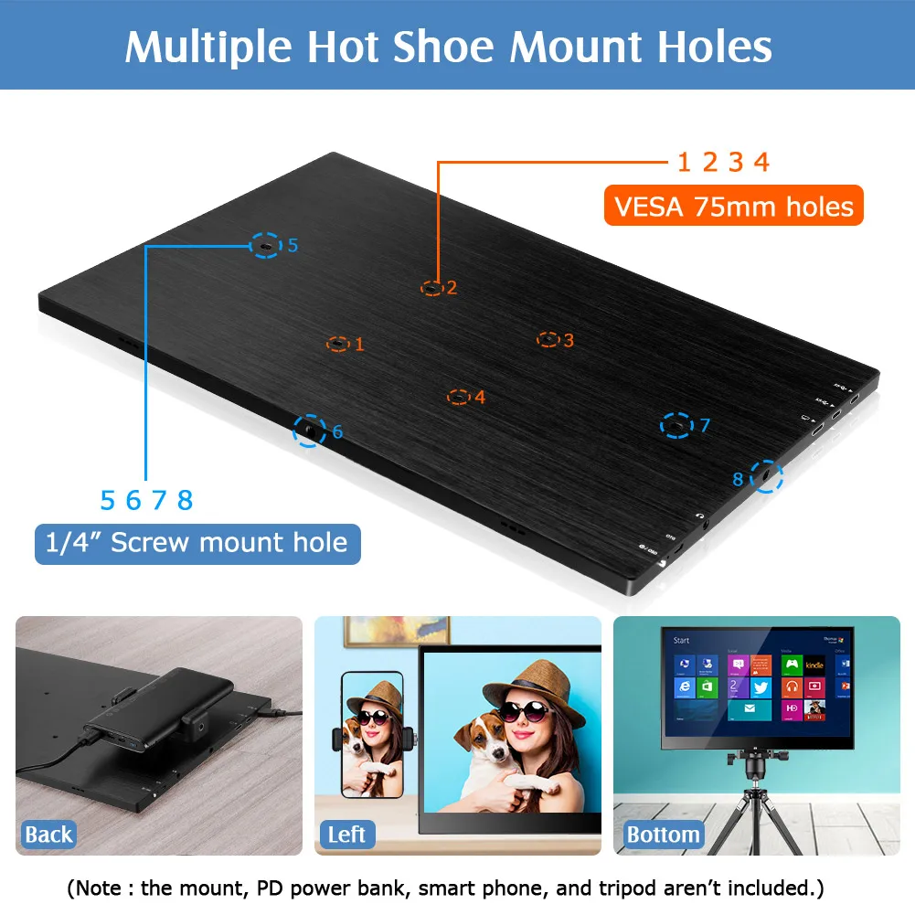 Eyoyo ġ ũ 4K  HDMI 15.6 uhd USB C ÷ ȭ 3840x2160 Ʈ PC ڵ ޴   HDR