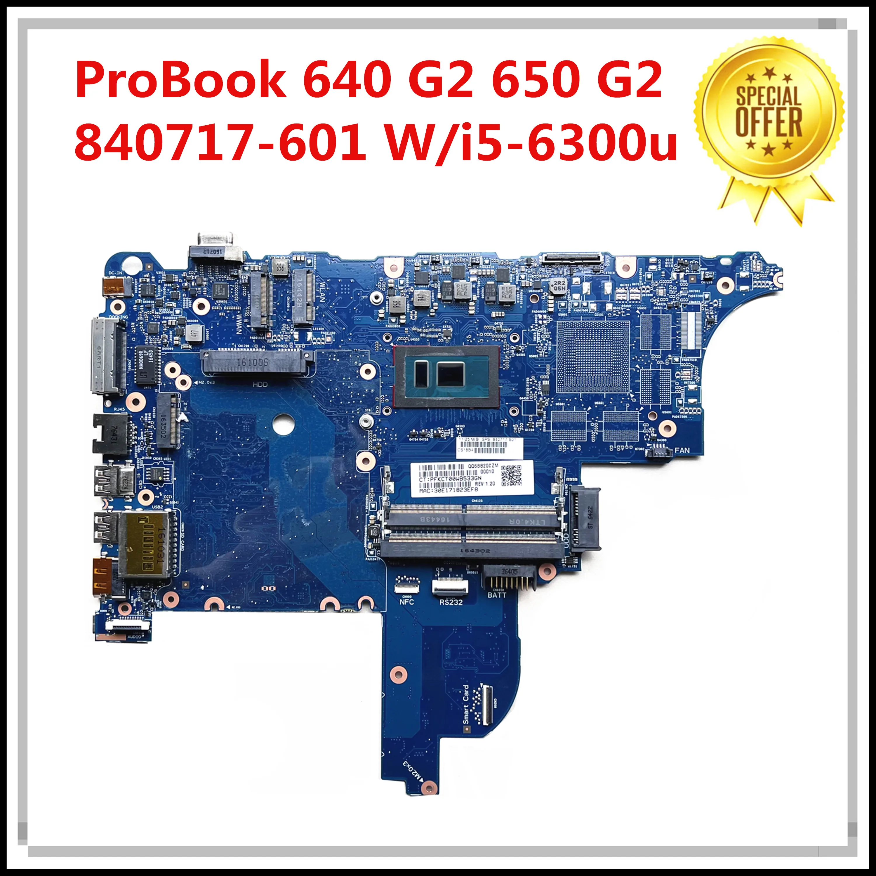 HP ProBook 640 G2 Motherboard 840717-601 605A2723701