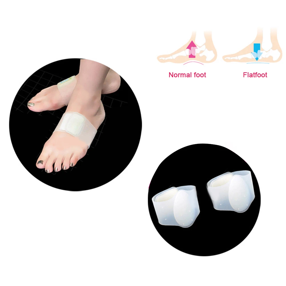 

1 Pair Insoles Correction Flat Feet Reusable Orthotic Soft Relief Fasciitis Arch Support Protection Bandage Brace Silicone Gel