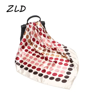 

ZLD fashion kerchief silk satin neck scarf print hijab scarfs female 90*90cm square shawls and wraps scarves foulard muffler