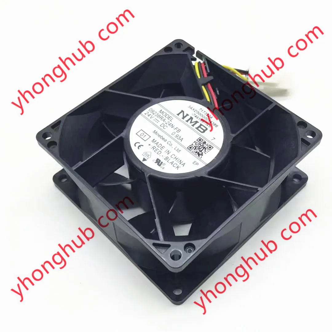 

NMB-MAT 09238RA-24N-FB 01 DC 24V 0.93A 90x90x38mm 3-Wire Server Cooling Fan