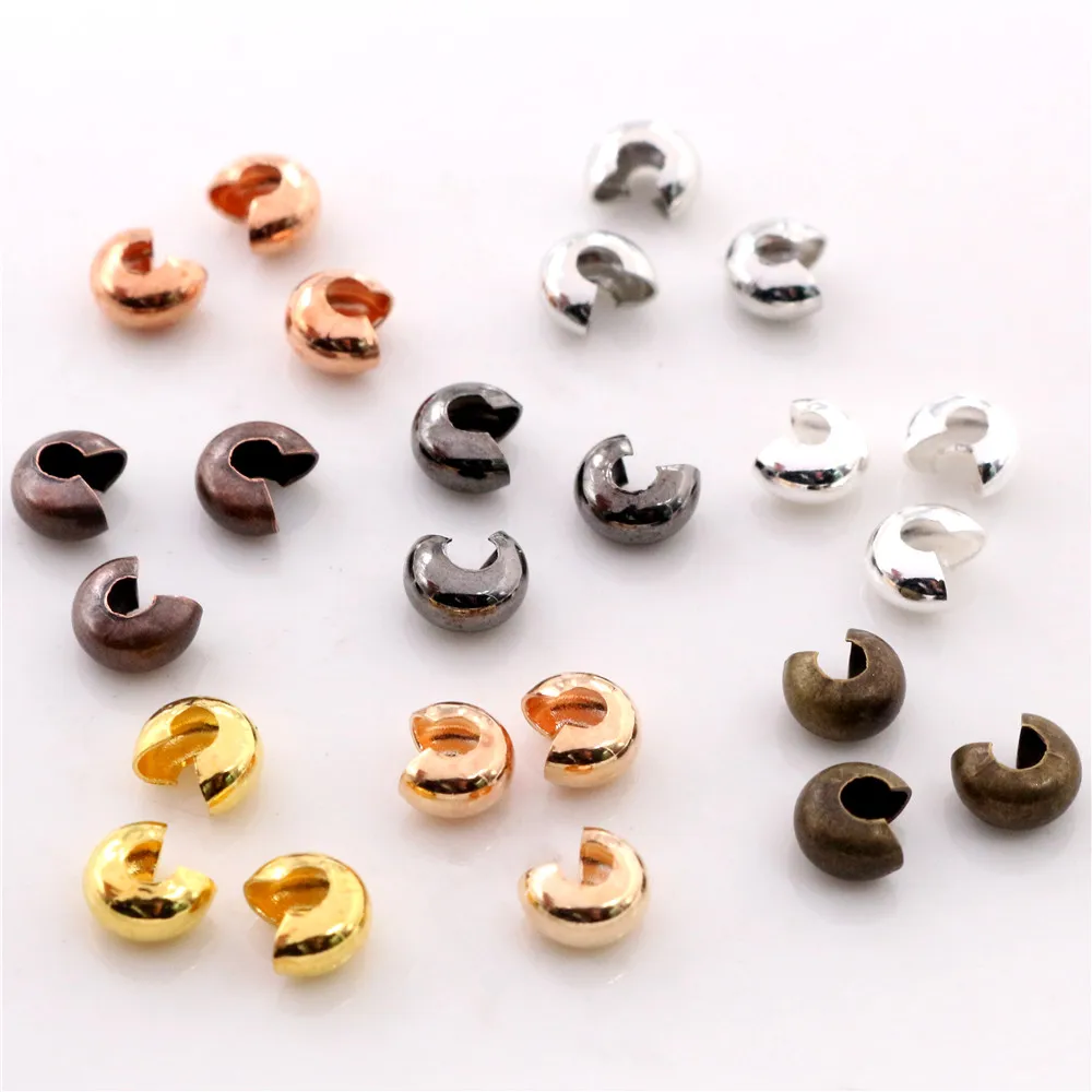 10Pcs End Caps Bead Stopper Fit 10*5mm Leather Cord DIY Necklace Making 3Colors