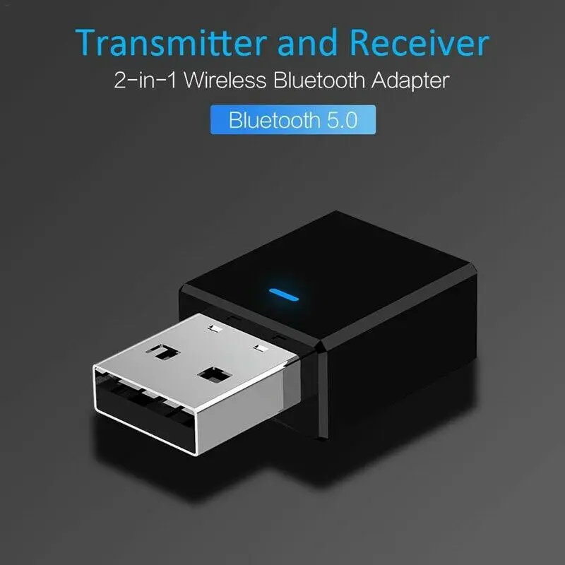 1 шт. Bluetooth 5,0 приемник передатчик мини стерео Bluetooth USB 3,5 мм разъем аудио для ТВ ПК автомобильный комплект беспроводной адаптер