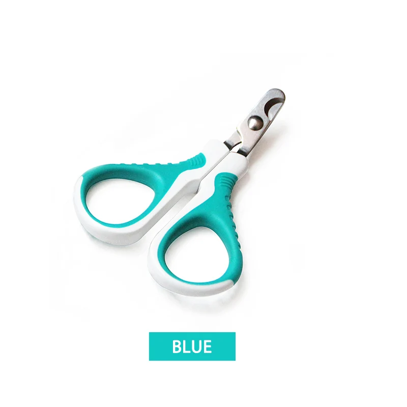 Blue Профессиональный триммер для ногтей для кошек безопасные маникюрные инструменты для собак кусачки для когтей собак Нескользящая ручка для кошек ножницы для ногтей маленькие собаки и кошки - Цвет: Blue