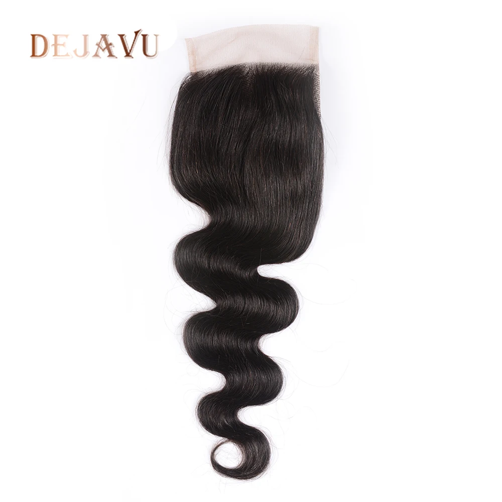 Dejavu индийские волосы, объемная волна, 3 пучка с закрытием, свободная часть, натуральные черные пучки для наращивания, не Remy100% человеческих волос