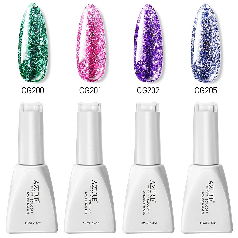 4PCS SET Лазурные блестящие Платиновые блестки, УФ-Гель-лак, стойкий лак для ногтей с блестками, Гибридный гель, впитывающий, для дизайна ногтей, блестящий гель, набор - Цвет: 4PCS SET