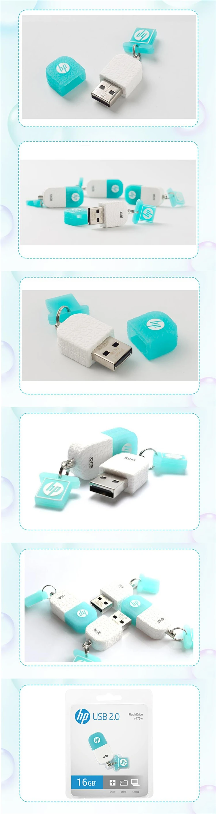 Hp V175W USB флеш-накопитель милый мини флэш-диск USB2.0 водонепроницаемый флеш-накопитель мороженое память Флешка 32 Гб 64 ГБ 16 ГБ для планшетных ПК