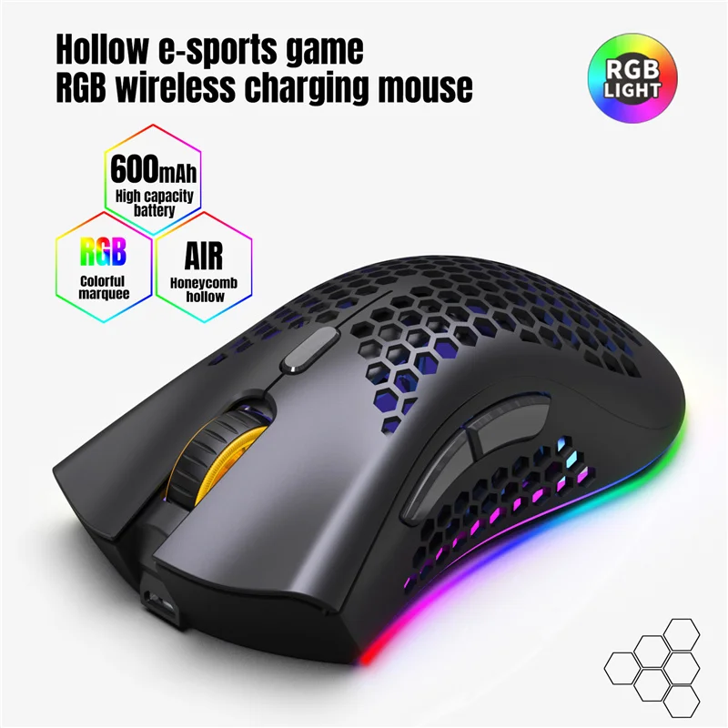 Беспроводная RGB-мышь с эффектом света 2 4 ГГц | Компьютеры и офис