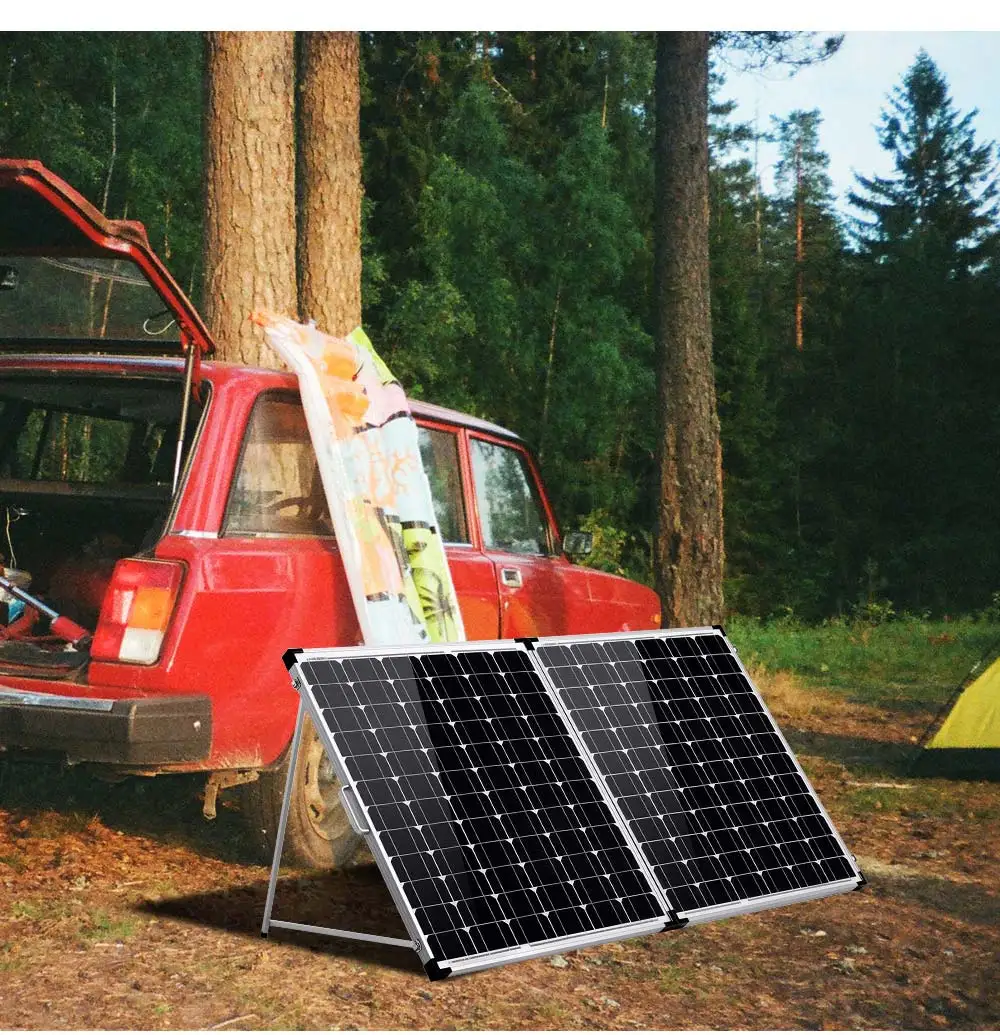 Dokio 200W(2 шт х 100 Вт) складной Панели солнечные Китай 20A 12В контроллер ячейки/Системы