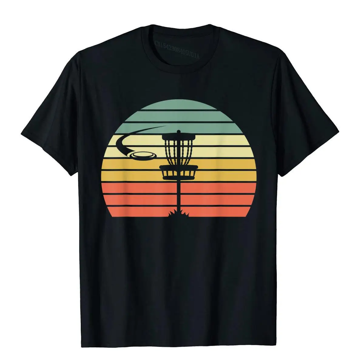 Retro Disc Golf Sunset Frisbee Golf Disc Sport Gift T-Shirt__B12358black
