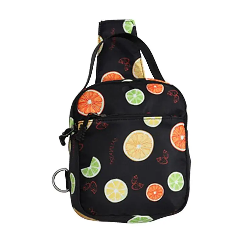 Новая сумка с фруктовым принтом, повседневная женская сумка на грудь, Холщовая Сумка через плечо, модная сумка на молнии, сумка на грудь