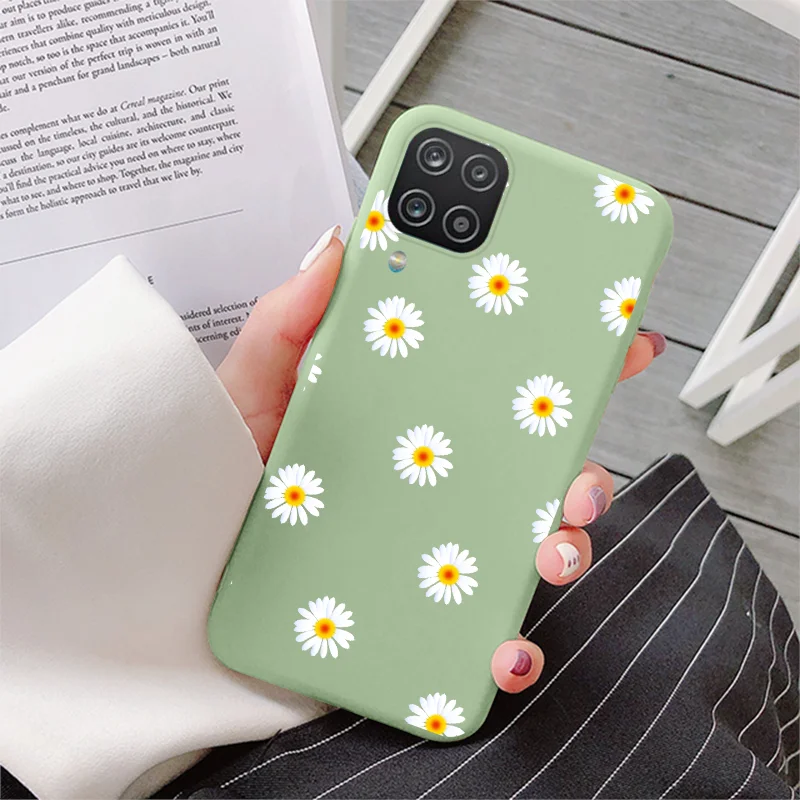 cute phone cases for samsung  For Samsung Galaxy A12 Case 6.5" Shockproof Flower Back Cover For Samsung A 12 A 1 2 Dinosaur Soft Silicone Phone Fundas Bumper samsung silicone cover