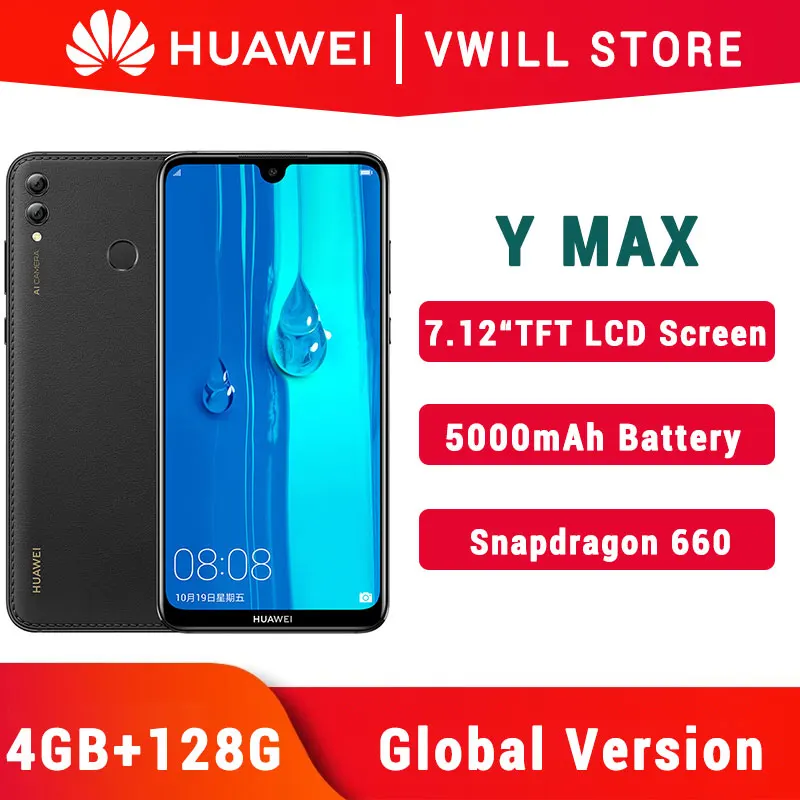 Глобальная версия оригинал HUAWEI Y MAX мобильный телефон 7 12 дюймов Snapdragon 660