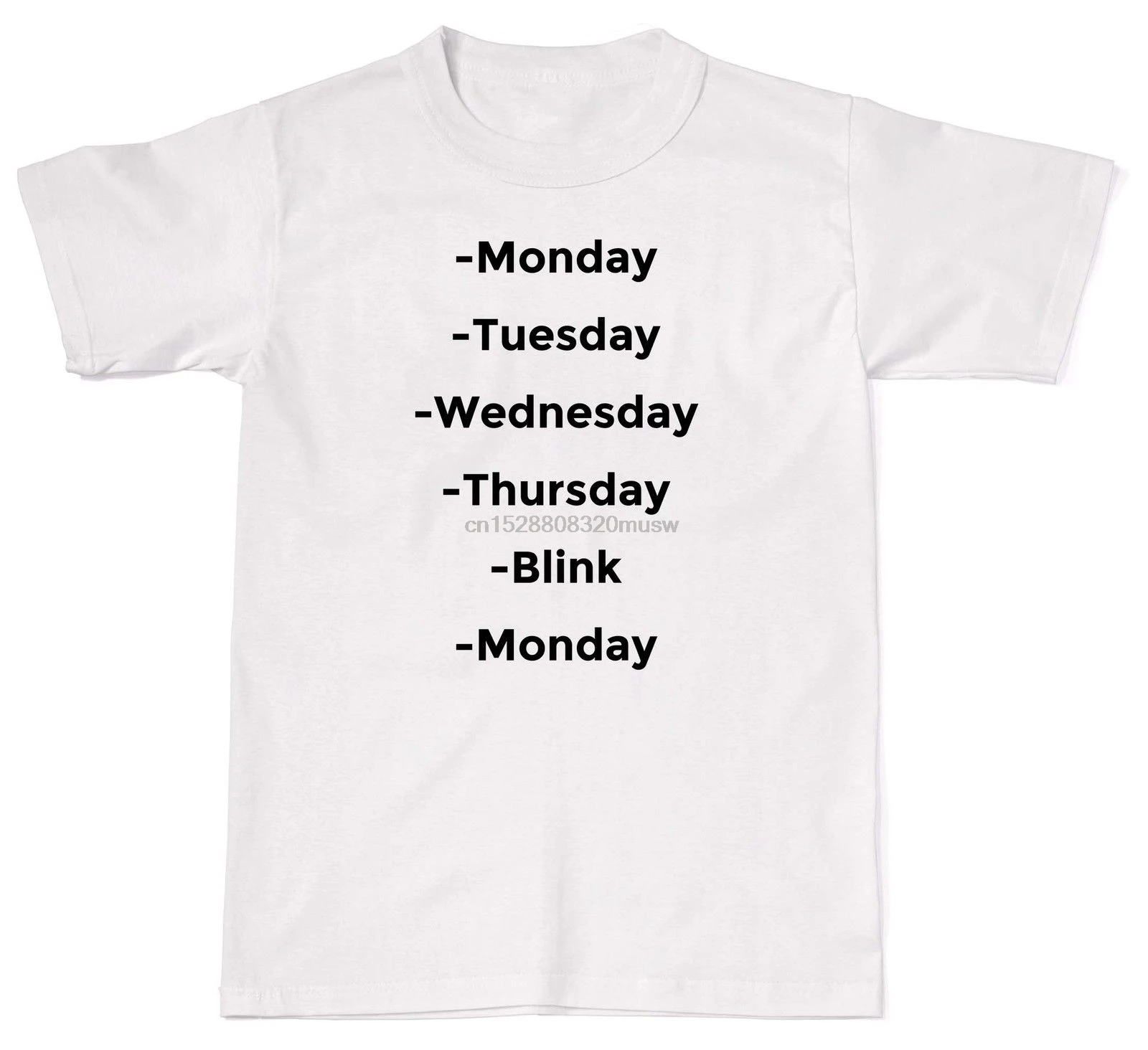 2019 Summer Fashion Casual Men O-Neck T Shirt Monday Tuesday Wednesday Thursday Blink Weekend Mens Womens Cotton T-Shirt shi |