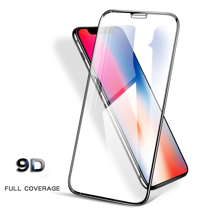 Защитное закаленное стекло для iphone 6 6s 7 8 Plus 11 Pro Max X XS XR 9D полное покрытие Защитная